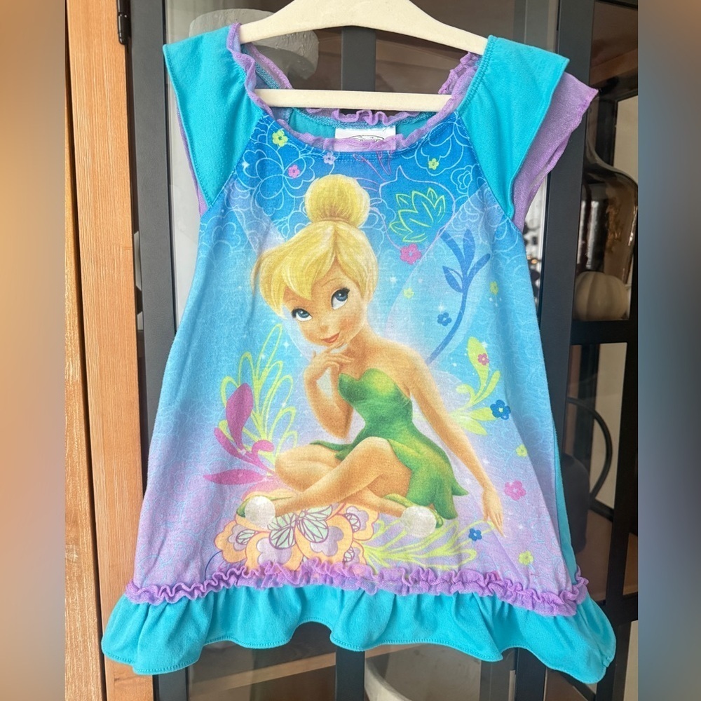 Vintage Disney Store Tinkerbell fairies dress toddler girl ruffle short sleeve